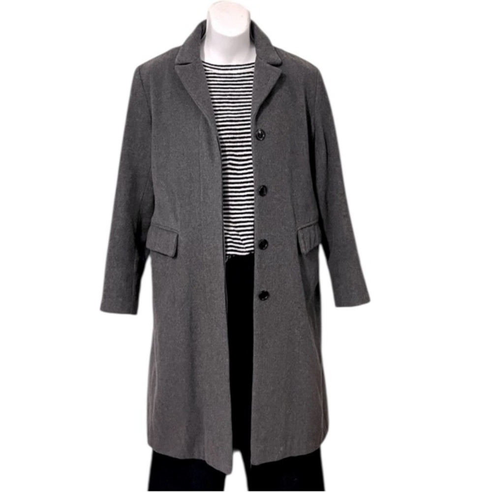 Club Monaco Woman’s Gray Cashmere Wool Blend Long Trench Pea Coat Sz S/P